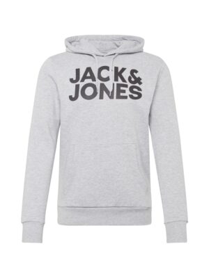 JACK & JONES Tréning póló  világosszürke / fekete
