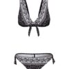 JETTE Bikini 'Bow'  szürke / fekete / fehér