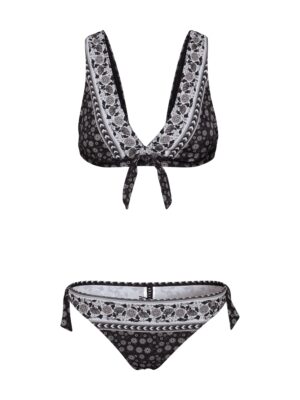 JETTE Bikini 'Bow'  szürke / fekete / fehér