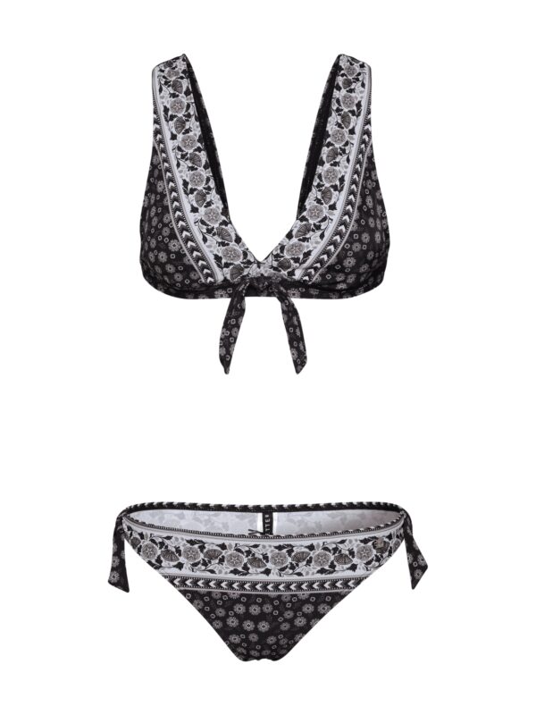 JETTE Bikini 'Bow'  szürke / fekete / fehér
