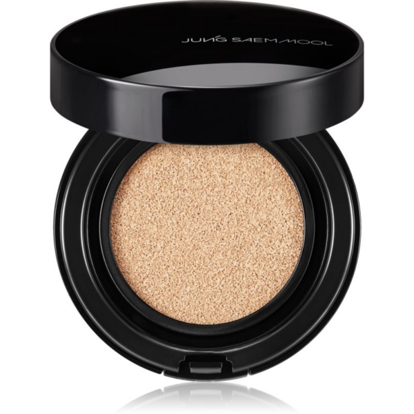 JUNG SAEM MOOL Essential Skin Nuder Longwear Cushion tartós alapozó sminkszivaccsal SPF 50+ + utántöltő árnyalat Medium 2x14 g-ár