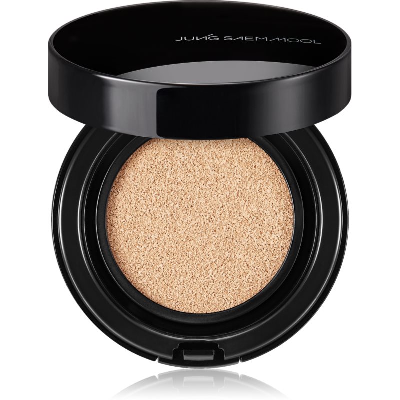 JUNG SAEM MOOL Essential Skin Nuder Longwear Cushion tartós alapozó sminkszivaccsal SPF 50+ + utántöltő árnyalat Medium 2x14 g-ár