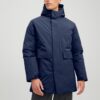 Jack & Jones Blatiger Dark Blue Hooded Parka - Men