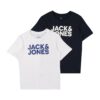 Jack & Jones Junior Póló  kék / éjkék / fehér-hu
