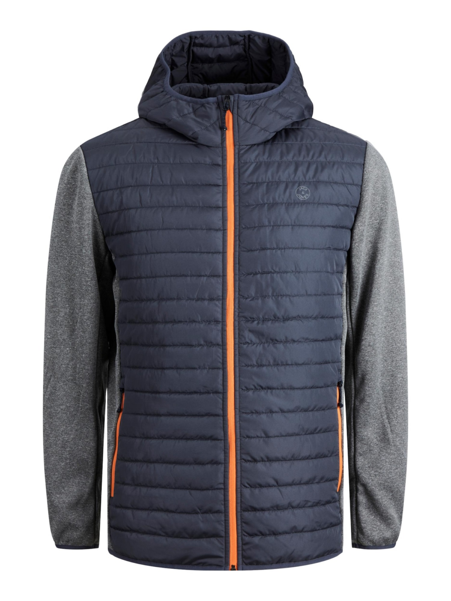 Jack & Jones Plus Átmeneti dzseki 'JJEMulti'  tengerészkék / szürke melír / narancs-Hungary