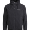 Jack & Jones Plus Átmeneti dzseki 'JJERUSH'  fekete / fehér-Ár