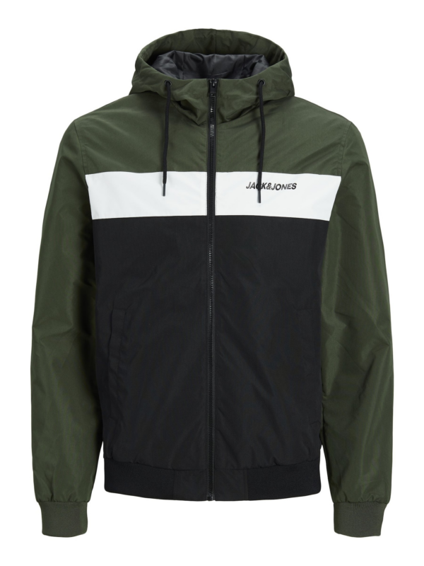 Jack & Jones Plus Átmeneti dzseki 'Rush'  sötétzöld / fekete / fehér-Ár