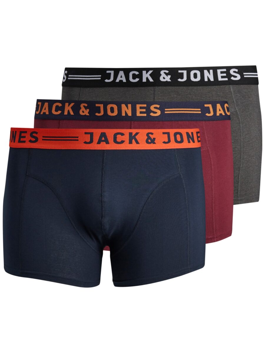 Jack & Jones Plus Boxeralsók  tengerészkék / szürke melír / sötét narancssárga / burgundi vörös-hu