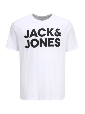 Jack & Jones Plus Póló 'JJECORP'  fekete / fehér-Hungary