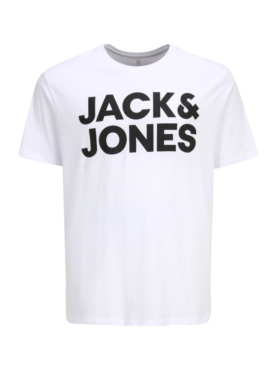 Jack & Jones Plus Póló 'JJECORP'  fekete / fehér-Hungary