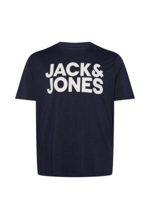 Jack & Jones Plus Póló 'JJECorp'  tengerészkék / fehér-hu