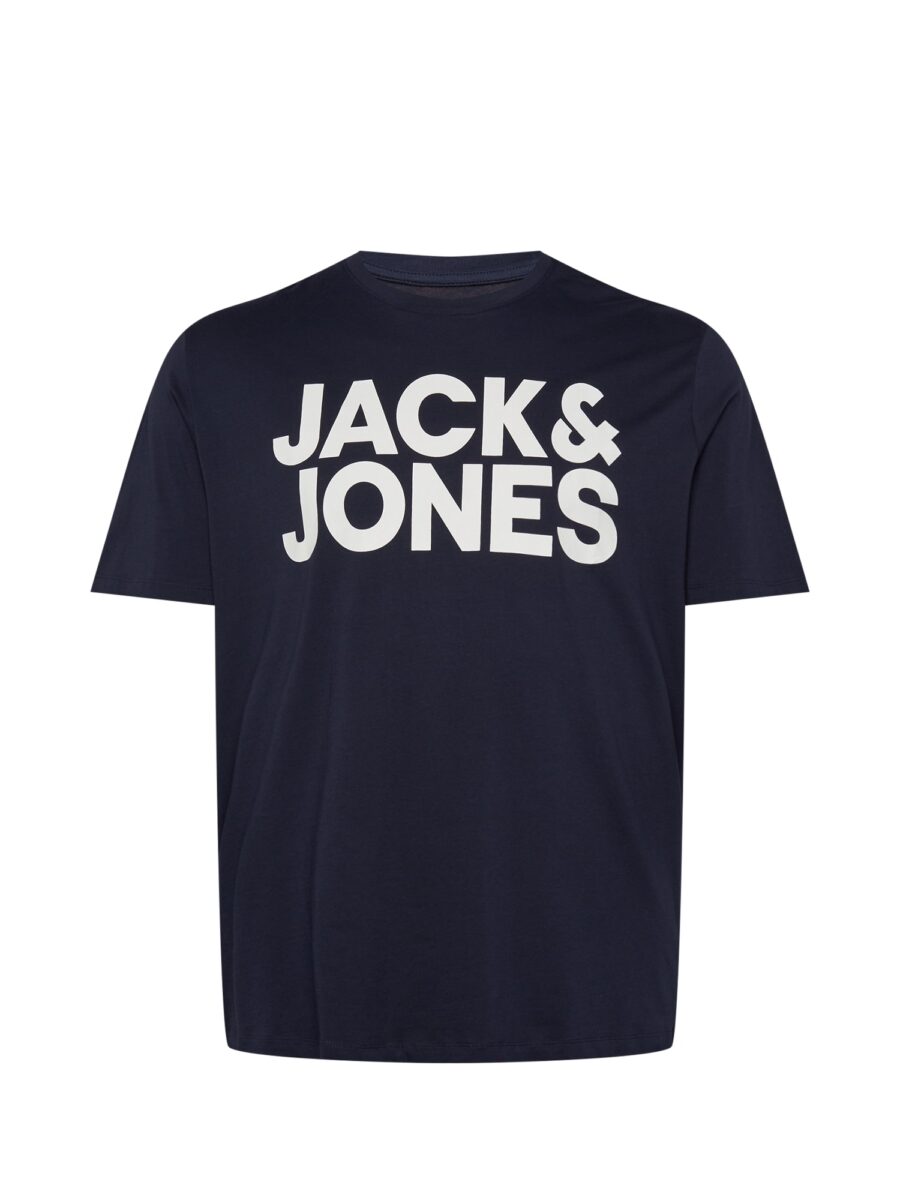 Jack & Jones Plus Póló 'JJECorp'  tengerészkék / fehér-hu