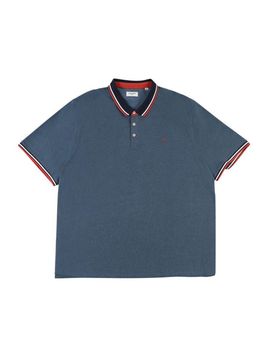Jack & Jones Plus Póló 'JJEPAULOS'  kék melír / piros-hu