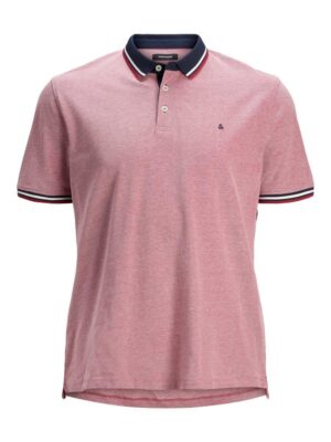 Jack & Jones Plus Póló 'JJEPAULOS'  tengerészkék / piros / piros mix / fehér-hu