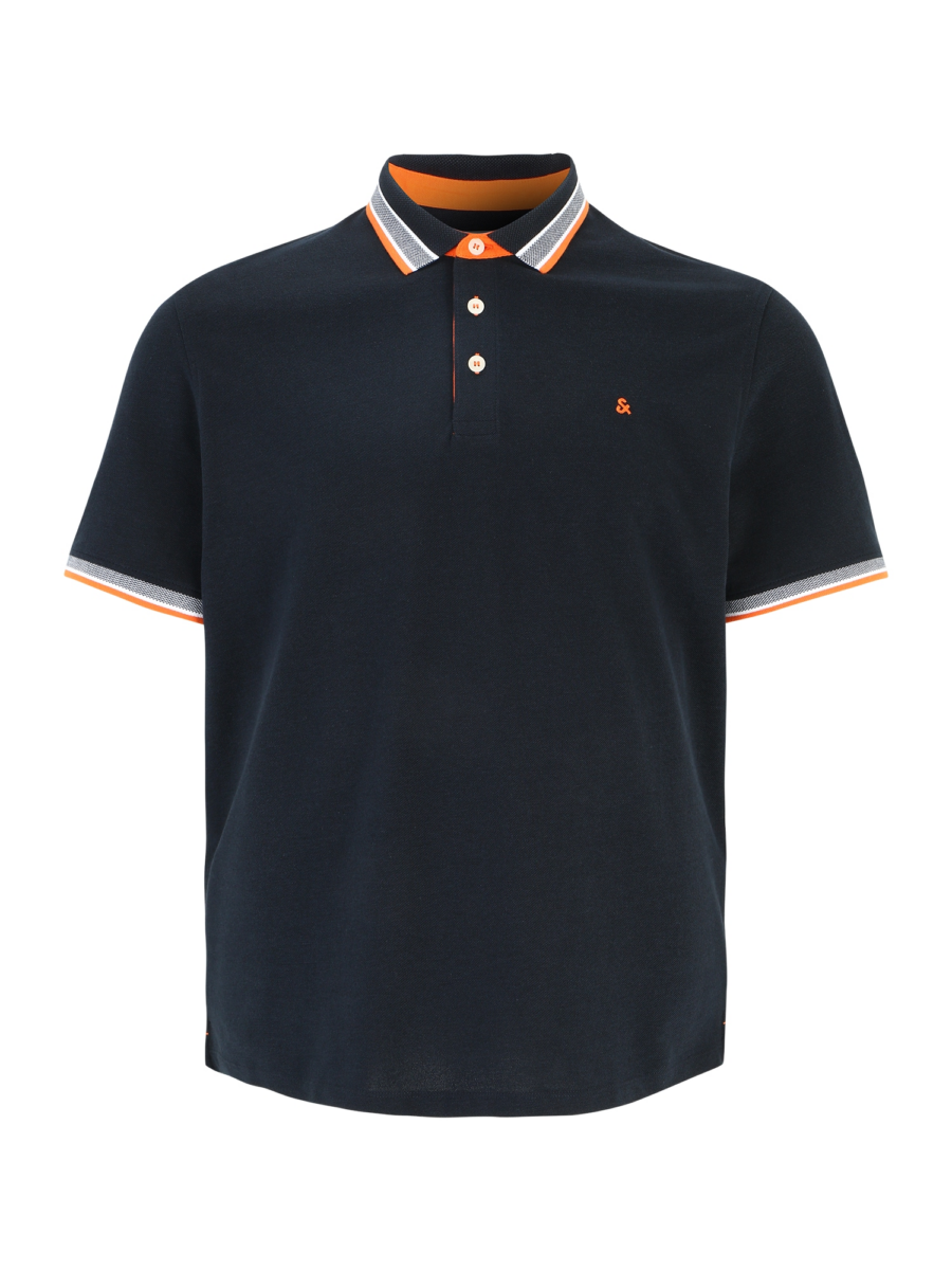 Jack & Jones Plus Póló 'Paulos'  tengerészkék / narancs / piszkosfehér-Ár