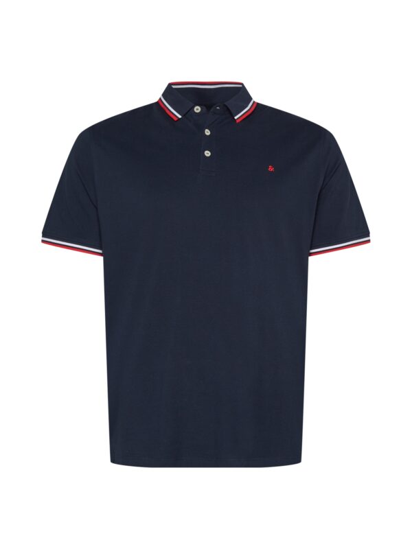 Jack & Jones Plus Póló 'Paulos'  tengerészkék / piros / fehér-hu