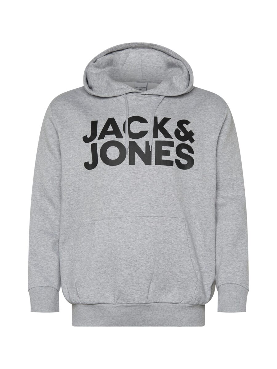 Jack & Jones Plus Tréning póló 'JJEcorp'  szürke melír / fekete-hu