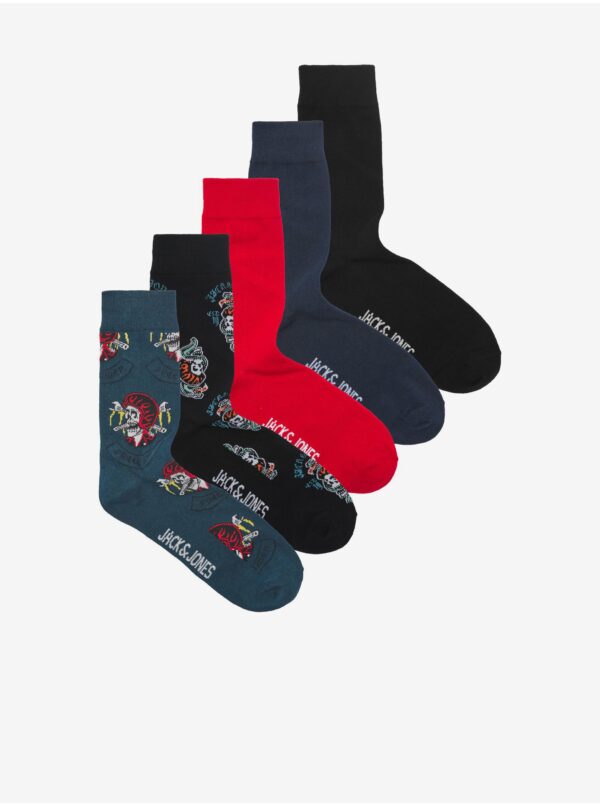 Jack & Jones Set of five pairs of men's socks in black
