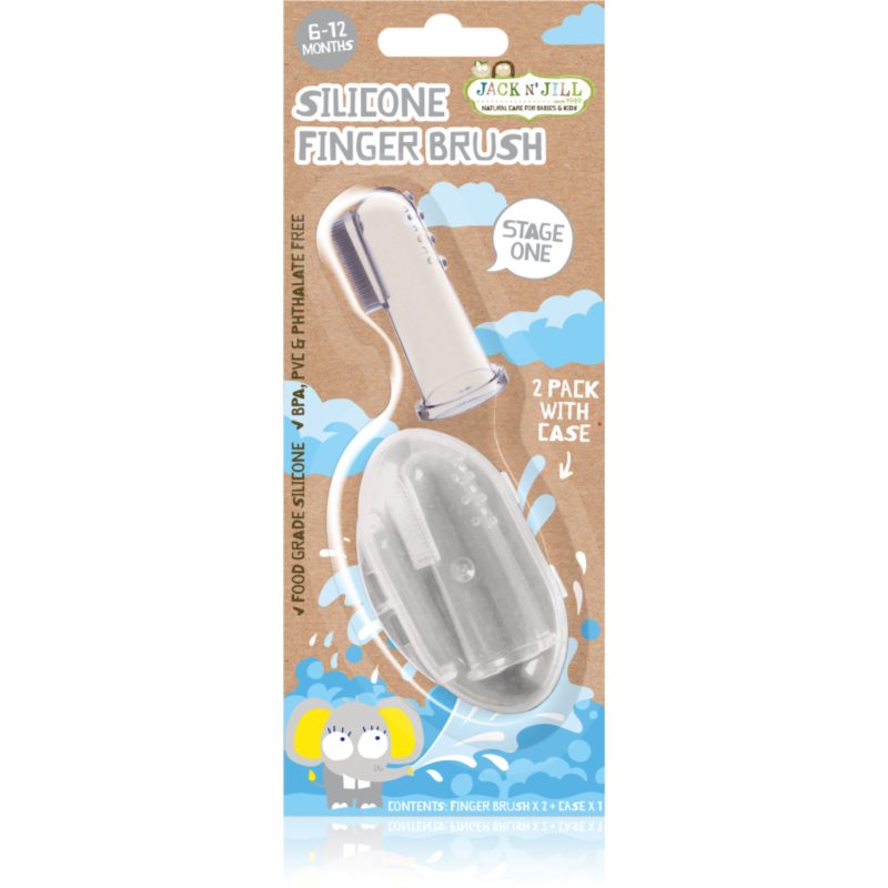 Jack N’ Jill Silicone ujjra húzható fogkefe gyermekeknek gyenge 6-18 hónapos 2 db-Eredeti