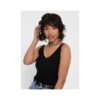 Jacqueline de Yong Nanna Black Ribbed Tank Top