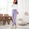 Jeans with elastic waistband lilac