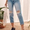 Jeans with holes on the knees