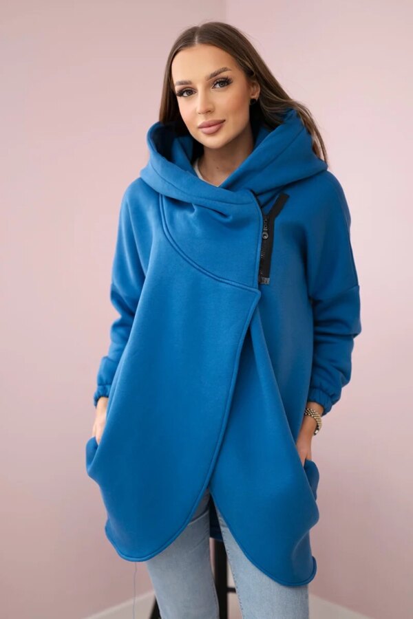 Jeansowa sweatshirt with short zip