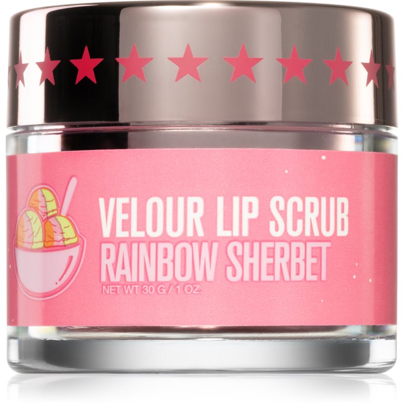 Jeffree Star Cosmetics Velour Lip Scrub cukros peeling az ajkakra Rainbow Sherbet 30 g-ár