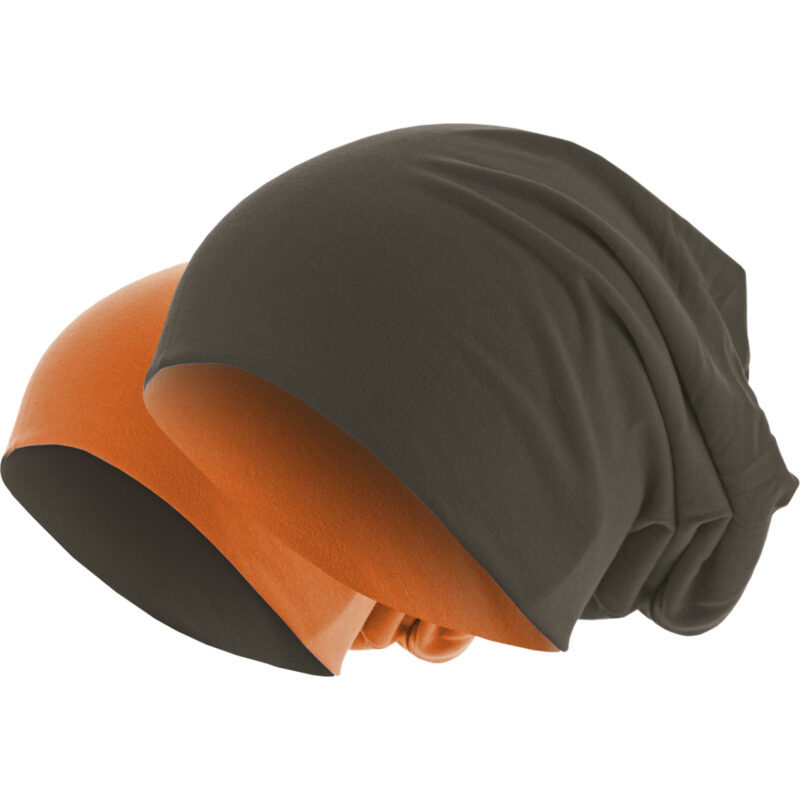 Jersey Beanie Double-Sided Chocolate/Orange
