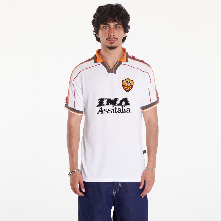 Jersey COPA AS Roma 1998 - 99 Away Retro Football Shirt UNISEX White M-alacsony-ár