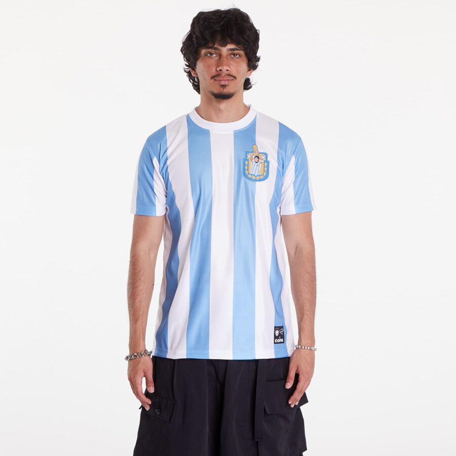 Jersey COPA x Maradona Argentina 1986 Retro Football Shirt UNISEX White/ Blue M-alacsony-ár