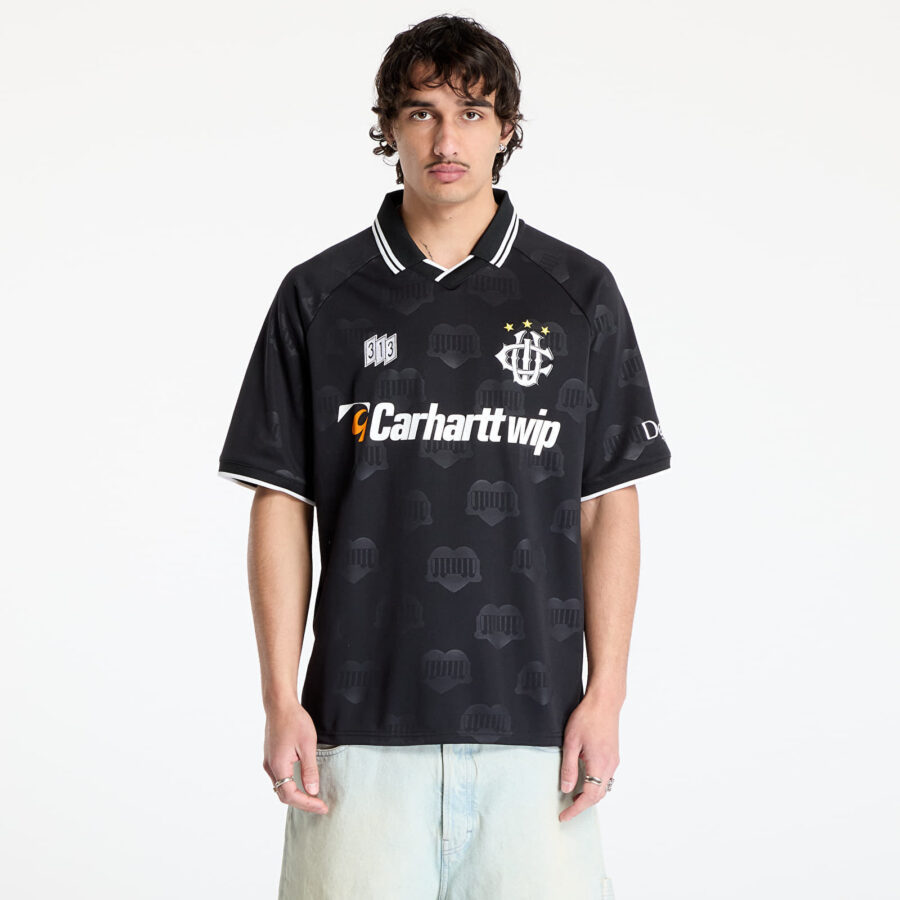 Jersey Carhartt WIP S/S Harttâ Football T-Shirt UNISEX Heart Train Jacquard/ Black XS-alacsony-ár