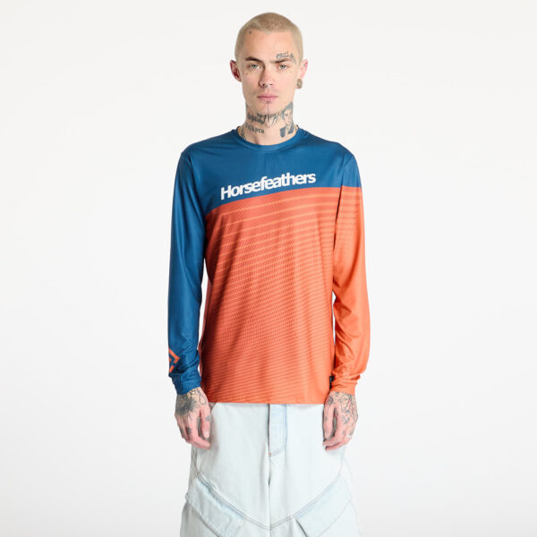 Jersey Horsefeathers Quantum Ls Bike Jersey Petrol/ Burnt Orange S-alacsony-ár