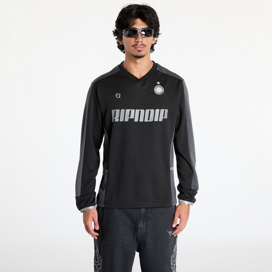 Jersey RIPNDIP Fc Long Sleeve Soccer Jersey Black/ Light Blue M-alacsony-ár