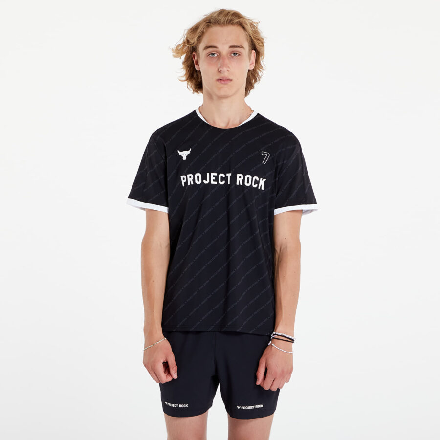 Jersey Under Armour Project Rock Rugby Shirt Black/ White S-alacsony-ár