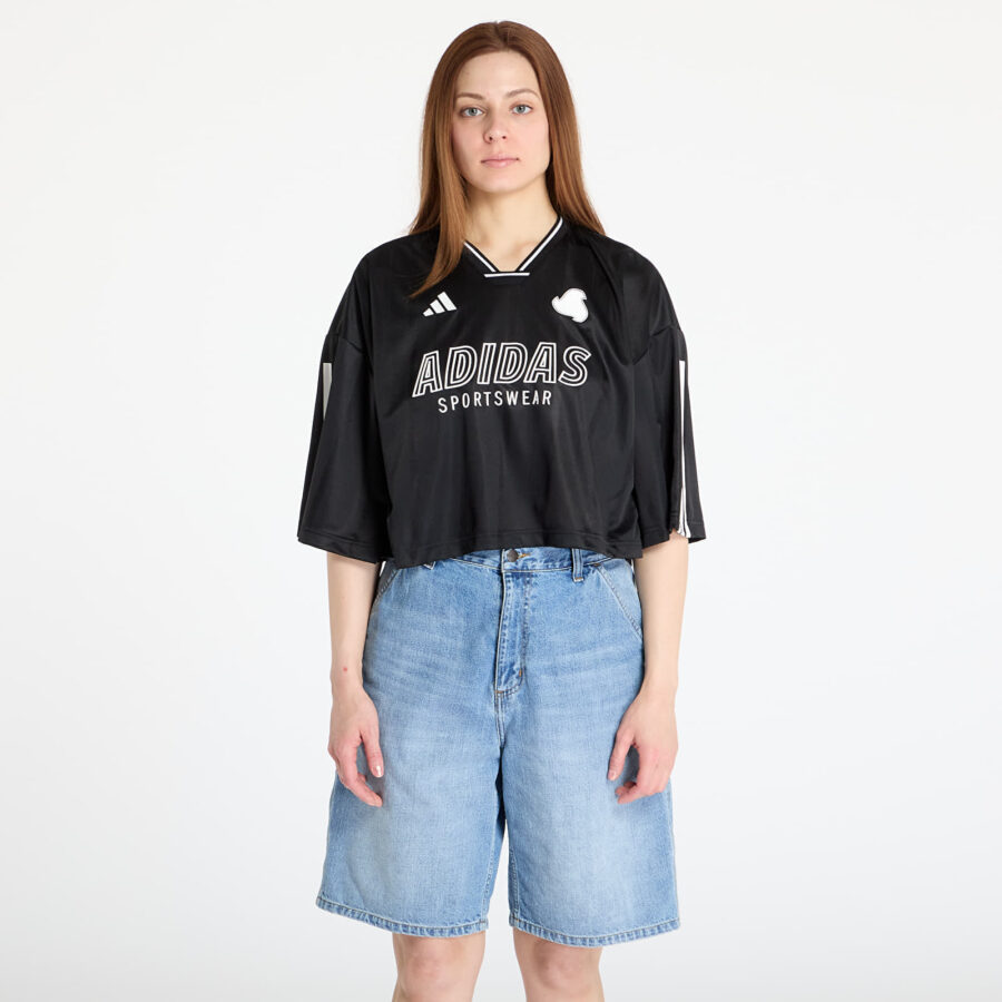 Jersey adidas Tiro Cut 3 Stripes Oversized Mesh Jersey Black/ White XS-alacsony-ár