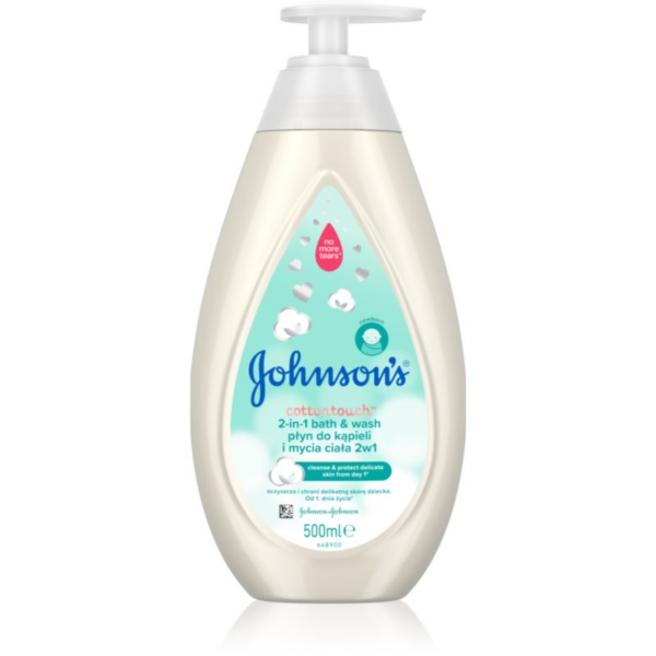 Johnson's® Cottontouch buborékos fürdő és tisztító gél 2 az 1-ben gyermekeknek 500 ml-Eredeti