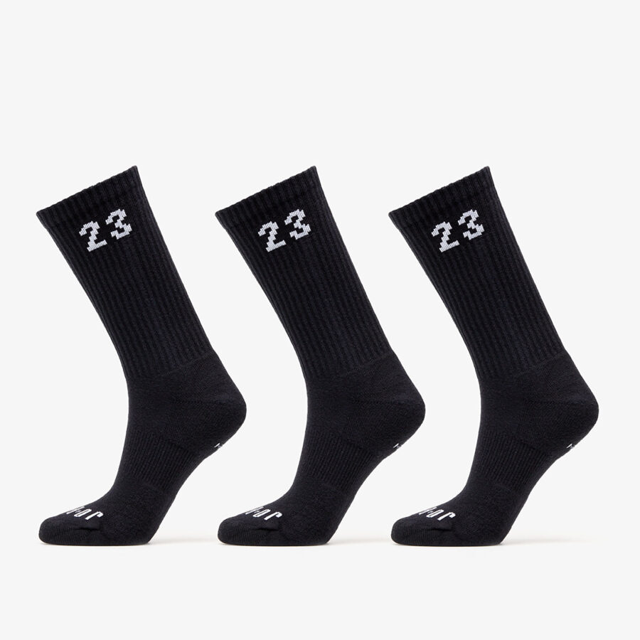 Jordan Essentials Crew Socks 3-Pack Black/ White S-alacsony-ár