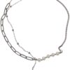 Jupiter Pearl Chain Necklace - Silver Color