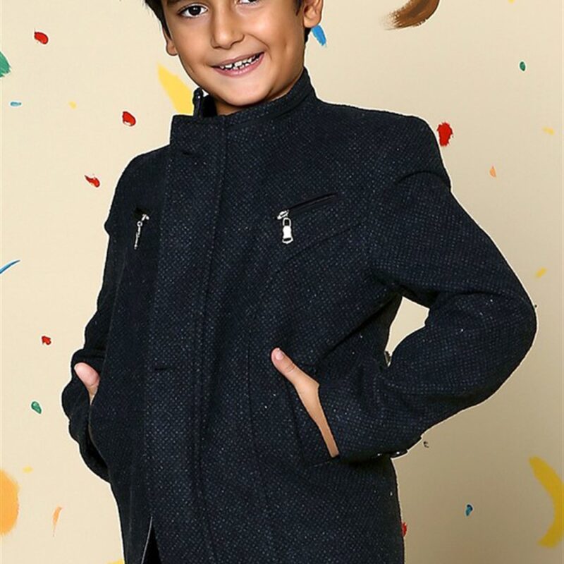 K3001 DEWBERRY BOYS' COAT-DOTTED ANTHRACITE