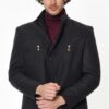 K7126 DEWBERRY MEN'S COAT-DIAGONAL ANTHRACITE