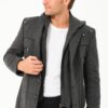 K7532 DEWBERRY MEN'S COAT-DIAGONAL ANTHRACITE