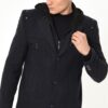 K7532 DEWBERRY MEN'S COAT-PATTERNED INDIGO