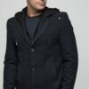 K7532 DEWBERRY MEN'S COAT-PATTERNED NAVY BLUE