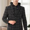 K7532 DEWBERRY MEN'S COAT-PLAID BLACK-1
