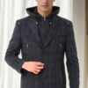 K7532 DEWBERRY MEN'S COAT-PLAID NAVY BLUE-1