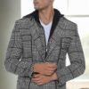K7535 DEWBERRY MEN'S COAT-PLAID BLACK-1