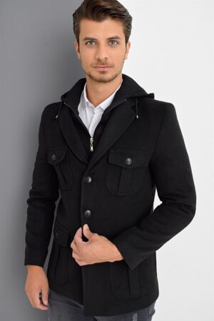 K7538 DEWBERRY MEN'S COAT-BLACK