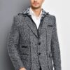 K7540 DEWBERRY MEN'S COAT-PATTERNED NAVY BLUE