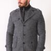 K7542 DEWBERRY MEN'S COAT-DOTTED BLACK